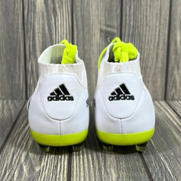 adidas PrimeKnit Skin Soccer Cleats Futbol Boots Women Sz 6 AQ3456 White Yellow - Picture 4 of 7